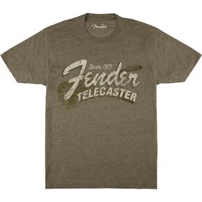 تي شيرت Fender منذ 1951 Telecaster، أخضر منقط عسكري، XL