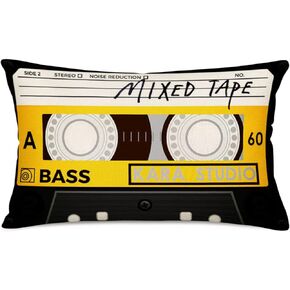 Guitar Music Musical Instruments Throw Pillow Case Cushion Cover Vintage Acoustic Guitar Pillowcase Rectangle 12X20 Inch Cotton Linen (Guitar04)