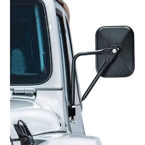 Jeep Mirrors, 2 Pack Square Adventure Side View Mirrors for Jeep Wrangler CJ YJ TJ JK JL JT& Unlimited Accessories, 2023 Upgraded Quicker Install Door Hinge Mirror for Safe Doors Off Driving