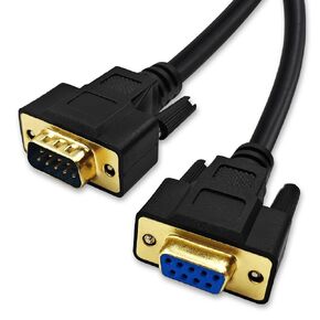 9.8 Feet(3 Meter) RS232 Null Modem Cable DB9 2 3 Cross TX RX Line Double Shielded(Metal Braiding&AL-foil) Female to Male, Black, SC902X09FM