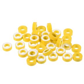 uxcell Toroid Core, Ferrite Chokes Ring Iron Powder Inductor Ferrite Rings, Yellow White 35pcs, 8.2 x 15.5 x 6.2mm