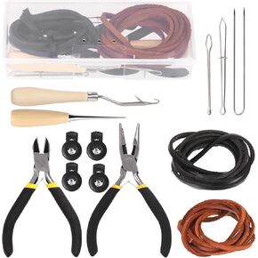 13Pcs Baseball Glove Relacing Kit, Softball Mitts Baseball Glove Care Kit Includes Leather Strips, Baseball Glove Lace Drawstring Threader, Glove Locks, Pliers, Lacing Tools with Storage Case in Saudi Arabia