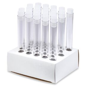 Halloween Test Tube Set, Custom Printed, Neon Orange Test Tubes with Black Caps and Rack, Polystyrene, Karter Scientific (Pack of 56)