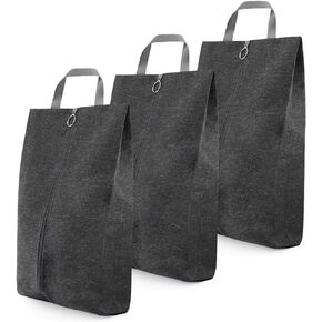 Shoe Bags for Travel - Set of 3 Pack Large Capacity Oxford Fabric Shoe Bags, Waterproof Thickened Portable Shoe Organizer bag with Sturdy Zipper(3Pack Black)
