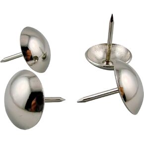 Decotacks® Large Silver Finish Upholstery Nails/Tacks, 1 Inch Large Head Diameter - 20 Pcs [Nickel/Silver Finish] DX0525