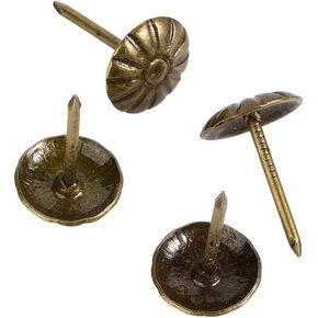Upholstery Tacks Furniture Nails Pins 150pcs (Antique Brass Daisy)