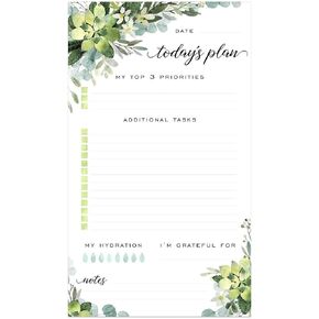 Daily to Do List Sticky Notepad / 6" x 10" Sticky Note Fill-in Schedule/Today's Plan Reminder Gratitude Self Care Checklist