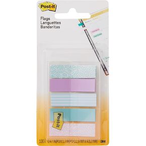 Post-it Pattern Flags, 100/On-the-Go Dispenser, .47 in, Gradient Pattern Collection (684-GRDNT)