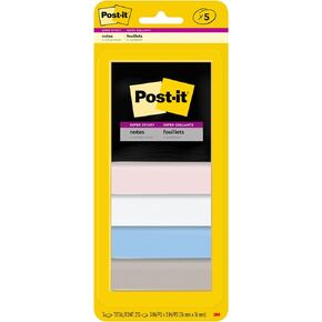 Post-it Super Sticky Notes, 3x3 in, Simply Serene Collection, 5 Pads/Pack (3321-5SSNE)