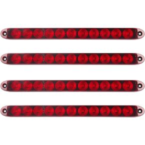4Pcs 16 Inch Red 11 LED Trailer Tail Lights Bar Sealed Trailer Truck Car Stop Turn Tail Third 3rd Center Stop Brake Lights Bar Trailer Left Right Turn Signal Lights Bar IP67 Submersible