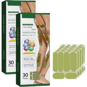 Wormwood Legs Patch, HerbalLegs Patches,Natural Wormwood Sticker,Calf Lift Shaping Wormwood Leg Stickers Leg Lifting Patch (60 Pcs)