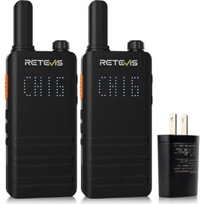 Retevis B3S Walkie Talkies,Portable Two-Way Radios with LCD Screen,Emergency Alarm,1620mAh Battery, Handsfree Walkie Talkie for Family Outdoor Trip (2 Pack)