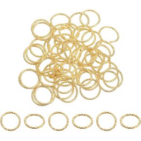 uxcell 50Pcs Open Jump Rings, 18mm Twisted O-Ring Connectors for DIY Crafts Bracelet Necklaces Jewelry Making, Gold