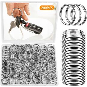 200PCS 25mm Split Key Rings Bulk, Key Rings for Keychain and Crafts Keychain Rings (Silver)