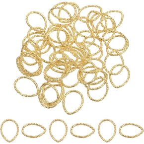 uxcell 50Pcs Open Jump Rings, 14mm Twisted Teardrop Shape Connectors for DIY Crafts Bracelet Necklaces Jewelry Making, Black