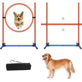 2-Set Dog Agility Training Equipment Course Backyard Set for Dogs, Dog Indoor Outdoor Backyard Agility Jumps Exercise Equipment