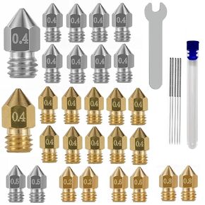 3D Printer Nozzles, 36PCS Mk8 Nozzle 3D Printer Extruder Nozzles, 0.2mm,0.4mm,0.6mm,0.8mm,Compatible with CR-10, Ender 3 Nozzle, Ender 3 V2, Ender 3 pro, Ender 5, Ender 5 pro,Ender 6