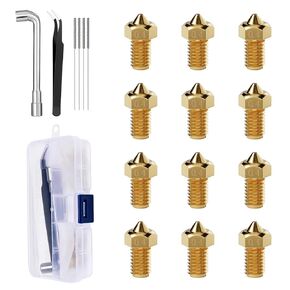 0.4mm Brass Nozzles 12pcs, 3D Printer 1.75mm Filament Hot End Nozzles for Anycubic Kobra 2,vyper,Kobra Plus,Kobra Max,Sidewinder X1 3D Printer