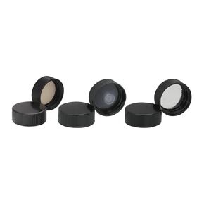 Wheaton 239257 Black Phenolic Screw Cap with PE Poly-Seal Liner, 24-400 Size (Pack of 144)