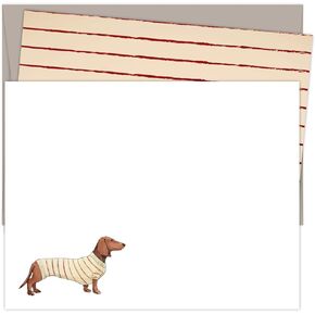 Dachshund Blank Notecards (25 Count) | French Gray Envelopes Included | Printed on Heavy Card Stock