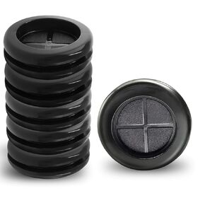 6pcs 2" ID 2-3/8" Drill Hole Rubber Grommets, Firewall Hole Plug Wire Protection, Double-Sided Round Hole Grommet Kit (Black)