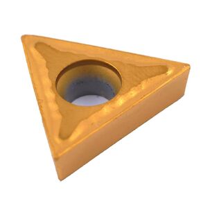 HHIP 6004-6142 TCMT-432 Tin Coated C5 Triangle Positive Rake Carbide Insert, 1/2" IC