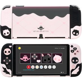 GeekShare Protective Case for Switch OLED Model,Anti-Scratch Slim Cover Case Compatible with Nintendo Switch OLED Separable Soft Silicone Shell with 2 Thumb Grip Caps- Sweetheart Skull