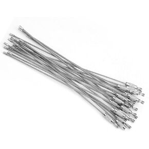 Estink Stainless Steel Wire Keychains, 5.9inch 20Pcs/Bag Wire Keychains Cable Key Ring Loop Holder Heavy Duty Luggage Tag Keeper with Screw Locking for Hanging Luggage Tag Keys ID Tags, Silver