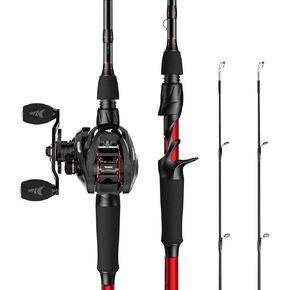 KastKing Royale Legend II Twin Tip Fishing Rod and Reel Combos, Spinning & Casting Combo, IM6 Graphite 2Pc Blanks, Extra Backup Tip Section, Stainless-Steel Guides, KastFlex Technology, EVA Handles