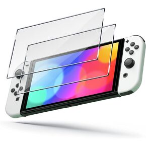Screen Protector (2 Pack) - Tempered Glass, 9H Hardness, Compatible with Nintendo Switch OLED Model 7'' 2021, High Resolution, Easy Installation
