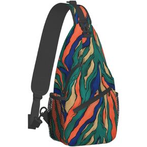 Crossbody Bags For Women Men Abstract Art Sling Backpack Chest Shoulder Bag Gym Cycling Travel Hiking Daypack