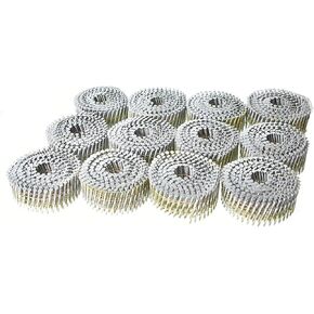 3600Pcs Wire Coil Siding Nails 0.092 x 1-1/4 In Hot-Dip Galvanized Paint-Dipped Ring Shank Inclined 15 Degree Full Round Head Siding Nails of Lathing and Sheathing Materials