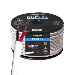 14 Gauge 2 Conductor Marine Wire - 30 ft Duplex Flat Marine Grade Wire Tinned Copper Oxygen-Free Insulated - 14/2 AWG UL 1426 Standard PVC Wire for Boat, Automotive, Speakers, Camper & Trailers