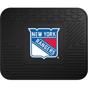 FANMATS 13860 New York Rangers 2-Piece Deluxe Car Mat Set, Vinyl Trim and Colored Team Logo, Dual Rib Charcoal Carpet, Trimmable Edges in Kuwait