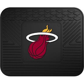 FANMATS 9318 Miami Heat 2-Piece Heavy Duty Vinyl Car Mat Set, Front Row Floor Mats, All Weather Protection, Universal Fit, Deep Resevoir Design