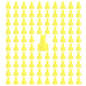 100pcs Winged Wire Nuts Connectors,Yellow 22-10 AWG Easy Twist-on Electrical Screw Wire Caps (P11 Yellow)