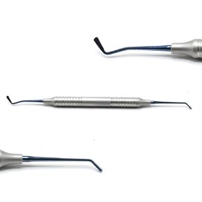 1 Flexi-Thin Composite Contouring Instrument, Paddle & Plugger Double Ends Hollow Handle Titanium Blue Coated