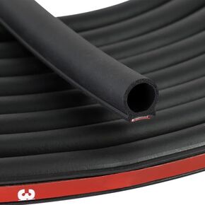 D Shape Rubber Seal Strip,3/4" Large Door Weather Stripping Self-Adhesive EPDM Rubber,Automotive Weather Stripping for Fill Gaps, Apply to Car,Truck,RV,Boat and Home Application (6Ft)