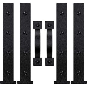 FOHOME Magnetic Decorative Garage Door Accents Faux Hinges Handles Hardware Kit, Black