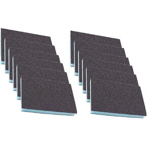 12 قطعة من إسفنجة الصنفرة 100 حبيبة متوسطة الحجم، إسفنجة سنفرة رطبة وجافة، إسفنجة سنفرة قابلة للغسل، وسادات سنفرة قابلة لإعادة الاستخدام، إسفنجة سنفرة تلميع للأثاث الخشبي المعدني in Kuwait