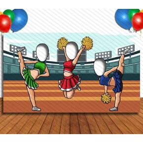 Cheerleader Hole in Face Cutout, 42 x 72 Inch Photo Props, Banner Backdrop, Party Supplies Decorations in Saudi Arabia