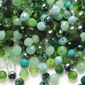 200PCS Crystal Glass Beads for Jewelry Making, 6mm Multicolor Black Faceted Rondelle Glass Beads with Hole, Glass Crystal Briolette Spacer Beads for Jewelry Bracrlet Making Crafts Projects