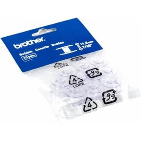 Brother Sewing and Embroidery Bobbins 10-Pack, SA156,Clear, 11.5 mm