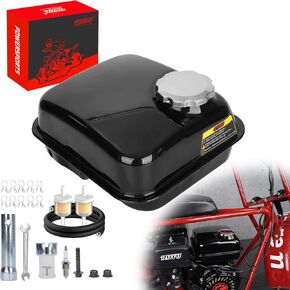 Motorcycle Fuel Tank Gas Tank with Stainless Cap for CT200U GX140 GX160 GX200 Go Kart Gas Engine 5.5HP 163cc 6.5HP 212cc 196cc MB165 MB200 Mini Bike Pit Bike 17510-ZE1-030ZA 17510-ZE1-020ZA