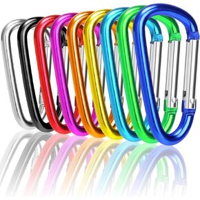 Carabiner Clips, Upins Aluminum Locking Spring Hook Keychain D Shape Heavy Duty Buckle Pack Carabiners Clip Lock Snap Hooks Backpack Clip