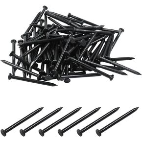Hordion 100pcs Hardware Nails 1 inch, Carbon Steel Point Tip Cement Nails Masonry Nails for Concrete Brick Woodworking Picture Hanging