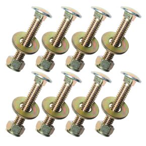 5/16" x 2" Carriage Bolt by Color Galvanization of Square Neck with Nylon Lock nut and Large Size Washer Assortment Kit,Carbon Steel,Grade 2.(8pcs Pack)