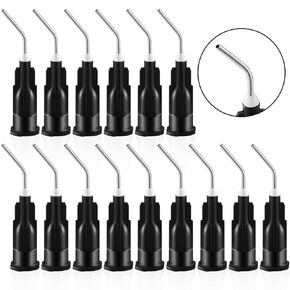 300 Pcs Bent Dispensing Tips Blunt Tip Dispensing Needles Dental Pre Bent Flow Dispensing Needle Tips Disposable Dental Irrigation Needle Tips for Oil or Glue Applicator (Multicolored,Assorted Sizes)
