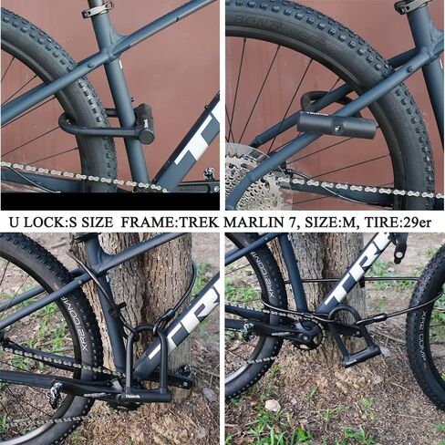 Thinvik Bike U-Locks شديدة التحمل مضادة للسرقة 12 مم × 1.2 م (48 بوصة) كابل فولاذي 18 مم تكبل. دراجة على شكل حرف U مع دعامة تثبيت أداة مضادة للسرقة للطرق والجبال الكهربائية والدراجة القابلة للطي - تكبل 18 مم in Kuwait