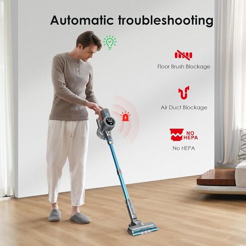 Oraimo Cordless Vacuum, 24KPA Vacuum Cleaner with 270W Brushless Motor, Stick Vacuum with Anti-entangle Floor Brush, Up to 45min Runtime, for Pet Hair Hard Floor Carpet Stair Dorm, 4 HEPA in Saudi Arabia